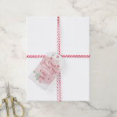Bruidsfeest bloemig mooie roze roze dank je cadeaulabel (Met Touw)