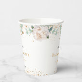 Bruidsfeest bloemige eucalyptus glitters papieren bekers (Links)