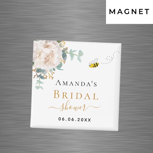 Bruidsfeest bloemige eucalyptus groen blad bumbleb magneet