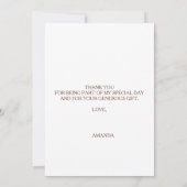 Bruidsfeest bloemige eucalyptus roze goud roze bedankkaart (Achterkant)