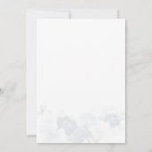 Bruidsfeest Bloemige Stof Blauw Script Kaart (Achterkant)