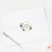 Bruidsfeest bloemkoralen gouden geometrische rozen ronde sticker (Envelop)