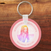 Bruidsfeest blondharig meisje op het strand Cirkel Sleutelhanger (Voorkant)