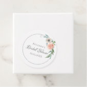 Bruidsfeest blozende roze bloemen bedankt bedankjes labels (In situ)