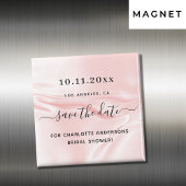 Bruidsfeest blozende roze zijde satijnen save the  magneet
