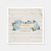 Bruidsfeest Blue Hydrangea Planken Houten Bord Servetten (Voorkant)