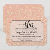 Bruidsfeest Blush Glitter Toekomstige Mevrouw Tick Kaart (Voorkant / Achterkant)