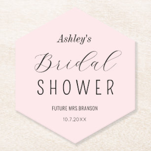 Bruidsfeest Blush Roze Elegant Kartonnen Onderzetters