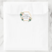 Bruidsfeest boeket koraal goud geometrische rozen ronde sticker (Tas)