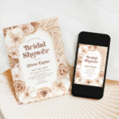 Bruidsfeest Boho Bloemige Mocha Kaart