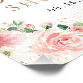 Bruidsfeest bord, Bloemen Bruidsfeest, Groene deco Foto Afdruk (Hoek)