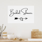 Bruidsfeest bord 'Deze kant op' met pijl Poster (Keuken)