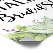 Bruidsfeest bord met vetplanten poster (Hoek)