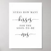 Bruidsfeest bord - Raad hoeveel kussen Poster (Voorkant)