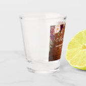 Bruidsfeest Borduurrood Bloem Motief Houten Lichtj Shot Glas (Links)