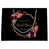 Bruidsfeest borduursels zwart burgundy groot cadeauzakje (Voorkant)