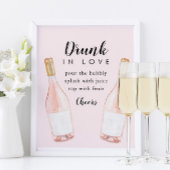 Bruidsfeest Borrel Bar Bord 'Dronken van liefde' Poster