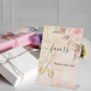 Bruidsfeest borrel brunch cadeauschild teken reclamebord met voetstuk