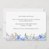 Bruidsfeest Borrel Planwijziging Blauwe Hortensia Kaart (Achterkant)