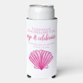 Bruidsfeest Borrel & Vieringen Aangepaste Schelp V Seltzer Blikjeskoeler (Seltzer Voorkant)