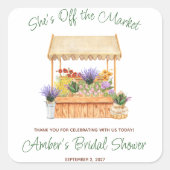 Bruidsfeest Borrel Vierkante Sticker (Voorkant)