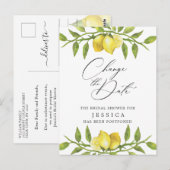 Bruidsfeest Borrel Wijzigingsdatum Citroenen Groen Briefkaart (Voorkant / Achterkant)