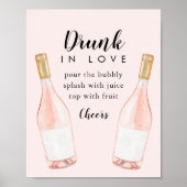 Bruidsfeest Borrelbar Naambord Verliefd Poster (Voorkant)