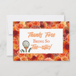 Bruidsfeest Borrelcadeau Golf Perzik Oranje Bedankkaart