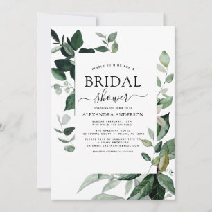 Bruidsfeest botanisch groen blad kaart