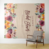 Bruidsfeest | Bourgondische bloemenfoto-achtergron Wandkleed (In Situ (horizontaal))