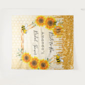 Bruidsfeest bruid glitter zonnebloemen wandkleed (Voorkant (horizontaal))