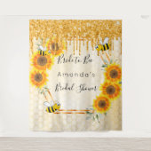 Bruidsfeest bruid glitter zonnebloemen wandkleed (Voorkant)