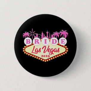 Bruidsfeest Bruid Las Vegas 2025 Meisjesuitje Ronde Button 5,7 Cm