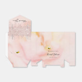 Bruidsfeest bruid roze bij glitters bloemen bedankdoosjes (Uitgevouwen)