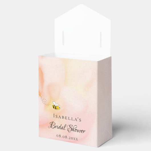 Bruidsfeest bruid roze bij glitters bloemen bedankdoosjes (Geopend)