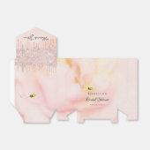 Bruidsfeest bruid roze bij glitters bloemig bedankdoosjes (Uitgevouwen)
