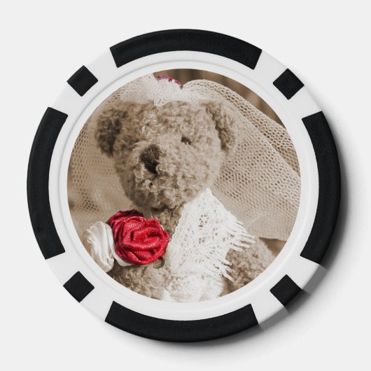 Bruidsfeest Bruid Tegoed Foto Poker Chips (Achterkant)