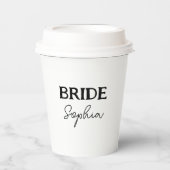 Bruidsfeest Bruid Wordt Getrouwd Naam Wit Papieren Bekers (Voorkant)