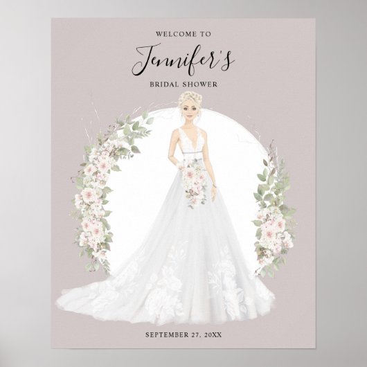 Bruidsfeest bruidskapsalon welkomstbord poster (Voorkant)