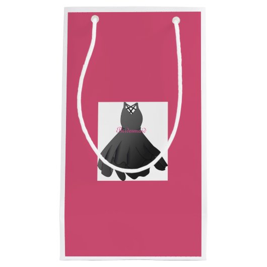 Bruidsfeest Bruidsmeisje Jurk Roze Gift Bag Klein Cadeauzakje (Voorkant)