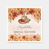 Bruidsfeest bruidsmeisjes herfst oranje bloemen co servet (Voorkant)