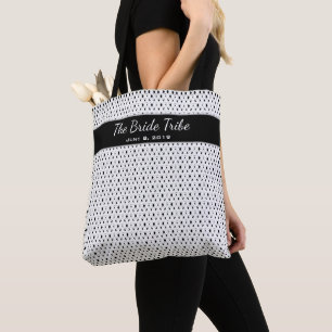 Bruidsfeest Bruidspartij Aangepast Wit & Zwart Tote Bag