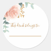 Bruidsfeest bruidssuikers rose goud deze drank is ronde sticker (Voorkant)