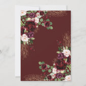 Bruidsfeest Bruiloft Roze Bloemen Vintage Bedankkaart (Achterkant)