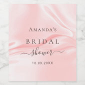 Bruidsfeest bruine roze zijden satijnen naam wijn etiket (Enkel label)