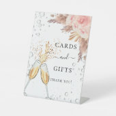 Bruidsfeest brunch bubbly kaarten cadeaus bord reclamebord met voetstuk (Voorkant)