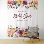 Bruidsfeest | Burgundy Blush Foto Achtergrond Wandkleed (In situ)