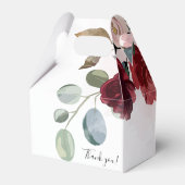 Bruidsfeest Burgundy Rustieke Bloemen Custom Bedankdoosjes (Achterkant)