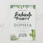 Bruidsfeest Cactus Aquarel Salie Tuin Kaart (Voorkant / Achterkant)