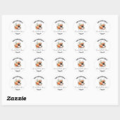Bruidsfeest cadeau bloemboeket pompoen ronde sticker (Vel)